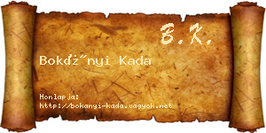 Bokányi Kada névjegykártya