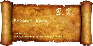 Bokányi Kada névjegykártya